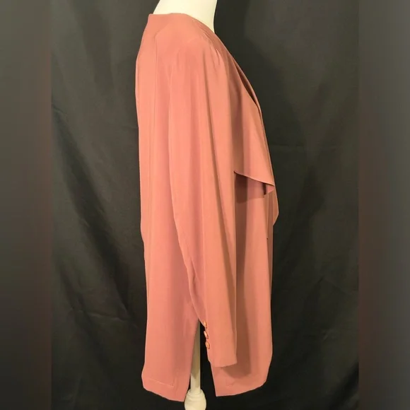 Verde Open Front Chiffon like Blazer - Picture 3 of 7